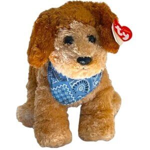 Retired 2006 Ty Scoundrel brown and tan with blue bandana super soft TySilk RARE
